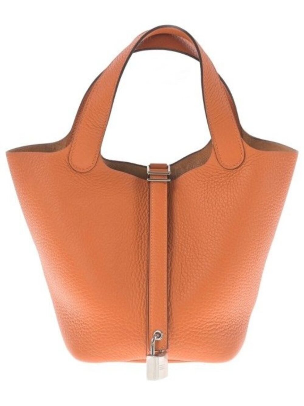 Hermes Picotin Lock PM 18 Taurillon Clemence Orange Gold Handbag